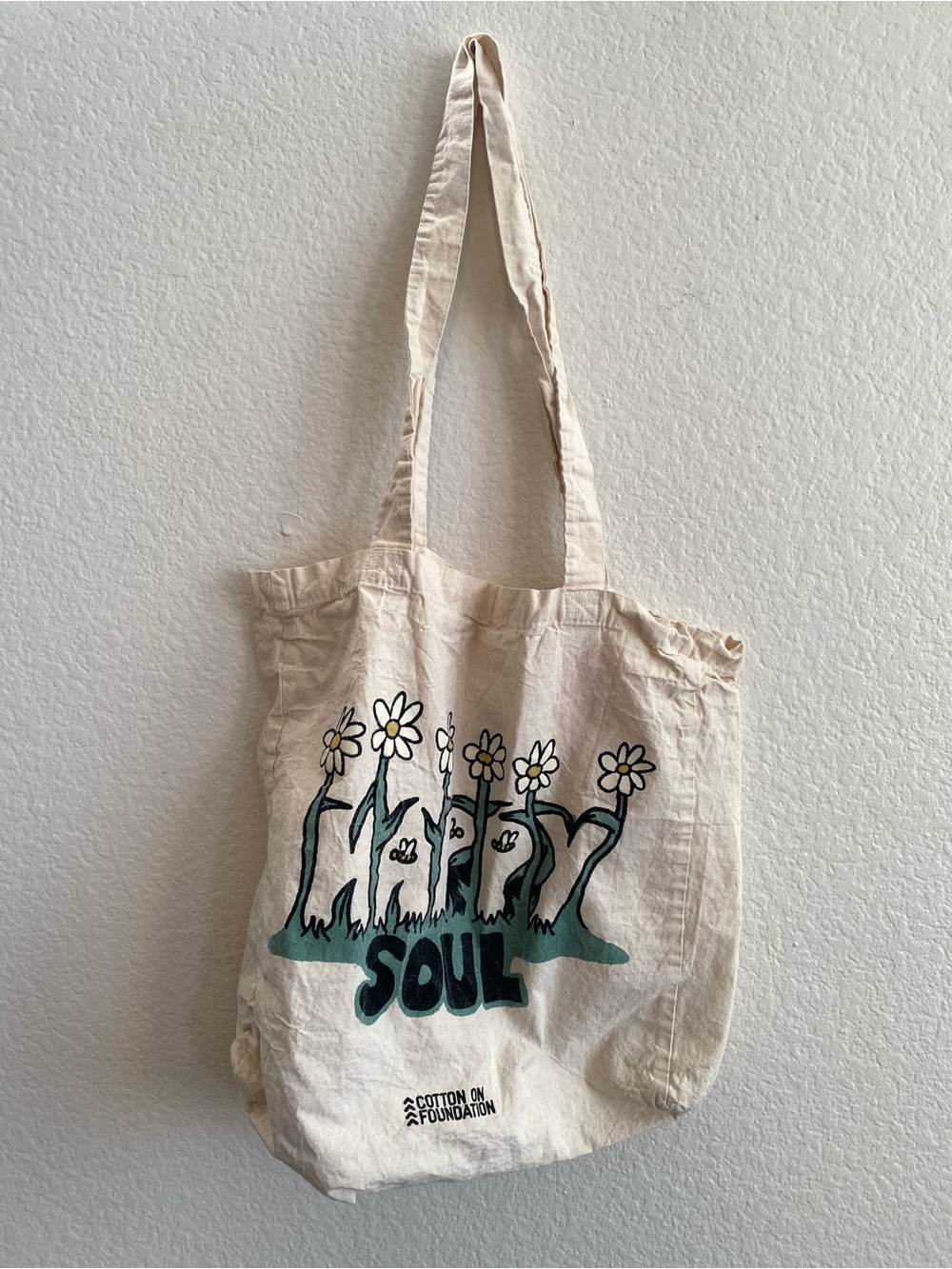 Happy Soul Daisy Canvas Bag